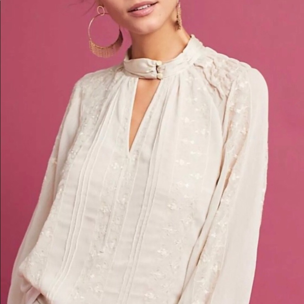 Anthropologie Victorian Cut-out Top